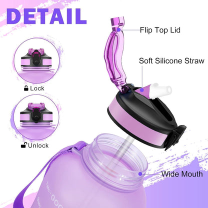 ETDW 2L Trinkflasche Sport BPA Frei Auslaufsicher mit
