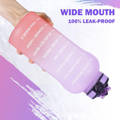 ETDW 2 Liter Sport Trinkflasche mit Strohhalm, BPA-frei & Auslaufsicher