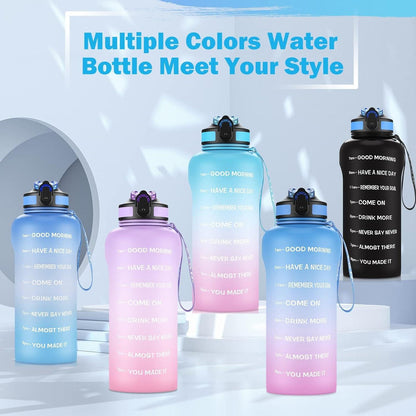 ETDW 2L Trinkflasche Sport mit Strohhalm BPA frei Auslaufsicher 2000ml