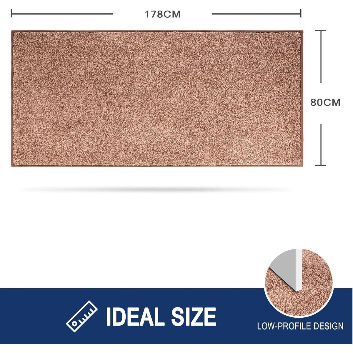 Schmutzfangmatte Lang 80x178 cm – Rutschfest & Waschbar Braun