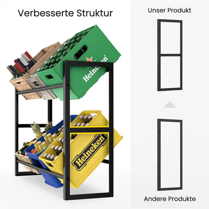 Getränkekistenregal für 6 Kisten aus Stahl | Freistehend & stabil