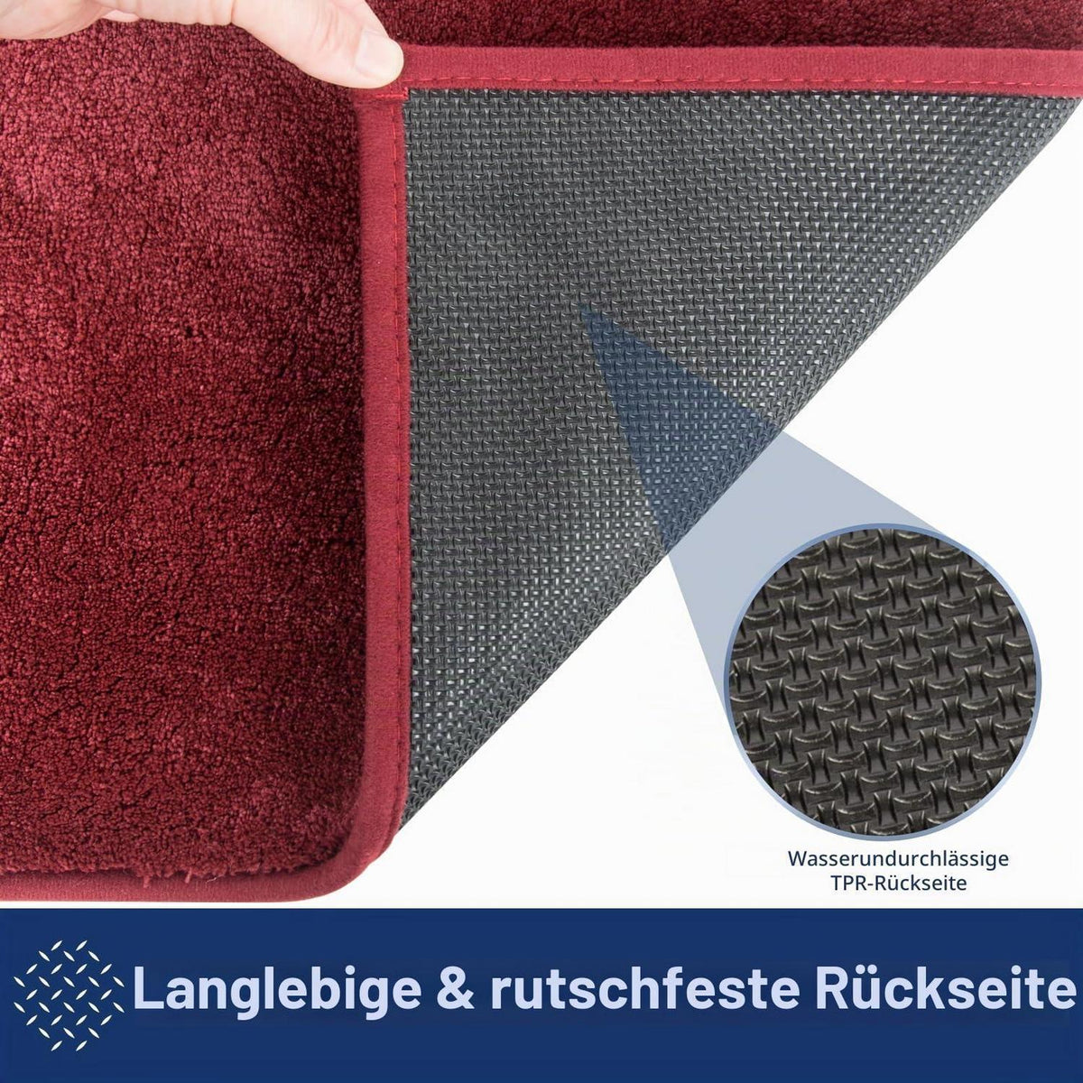 Rotter Läufer Teppich 80x178 cm – Schmutzfangmatte Innen