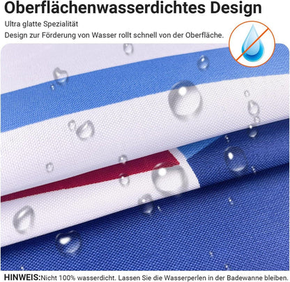 Duschvorhang 120x180cm Blaues Segel, Beschwerter Saum