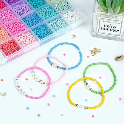 RUBY 3mm Perlen Set für Armbänder Pastell Makkaron Matte Glasperlen DIY Kit