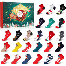 24 Paare Weihnachtssocken Damen Adventskalender Geschenkset