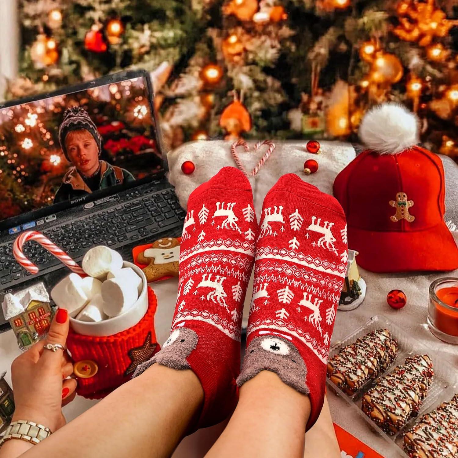 Weihnachtssocken Damen Adventskalender 24 Paare Kuschelsocken 2024, Geschenkset