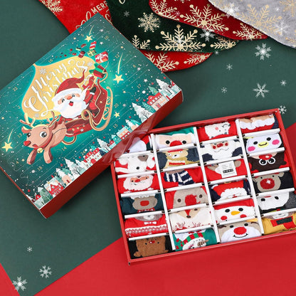 Weihnachten Adventskalender 24 Paare Socken Damen 2024 Kuschelsocken