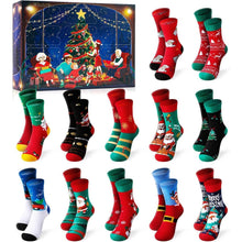 Souarts 12 Paare Weihnachtssocken Adventskalender 2024 für