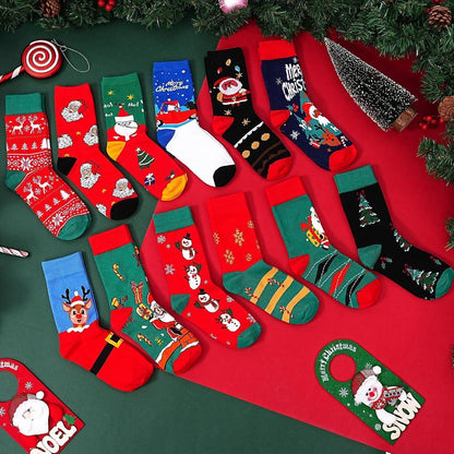 Souarts 12 Paare Weihnachtssocken Adventskalender 2024 für
