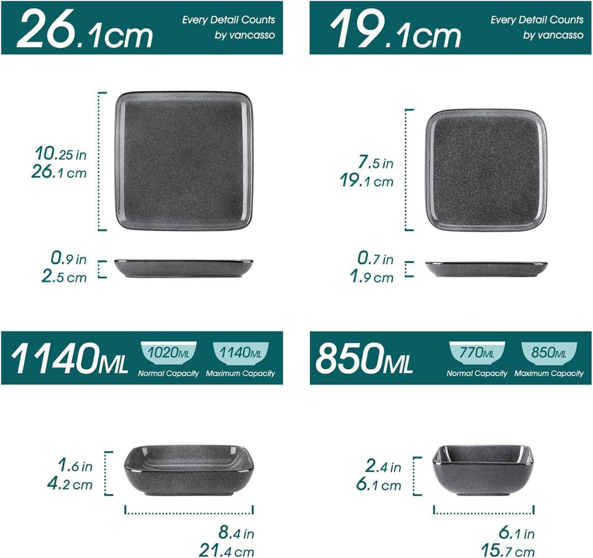 Vancasso STERN Tafelservice Set 16tlg. Steinzeug Geschirr