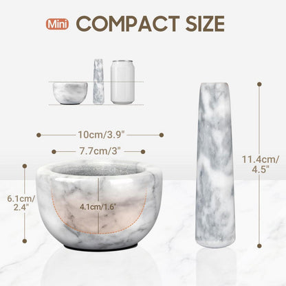Marmor Mörser und Stößel Set 10cm Manuelle Gewürzmühle