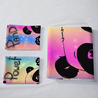 Panda Bettwäsche Set 200x200cm - Kinderzimmer Bettbezug mit Kissenbezügen