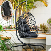 Hängesessel Polyrattan Outdoor Indoor mit Gestell & Kissen