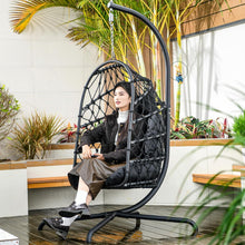 Hängesessel Polyrattan Outdoor Indoor mit Gestell & Kissen