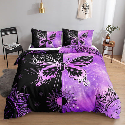Bettwäsche-Set Schmetterlinge bunt 200x200 cm