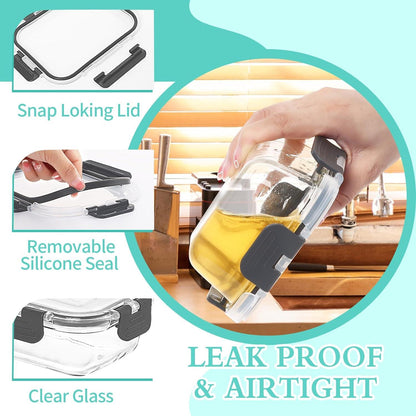 Glas Frischhaltedosen Set 10er Pack Luftdicht Stapelbar BPA-frei