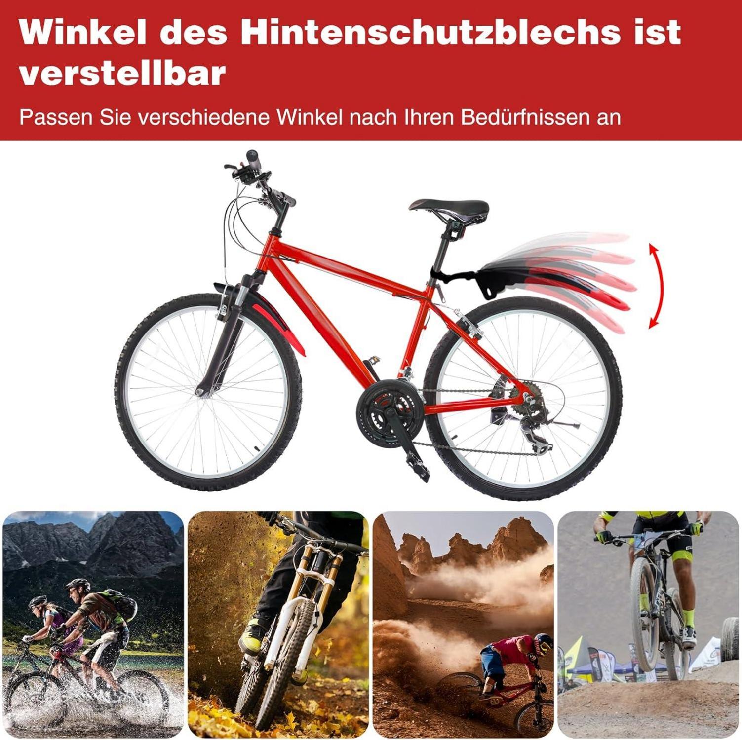 Fahrrad Schutzblech Set 24-29 Zoll MTB Road Bike Schwarz Grau