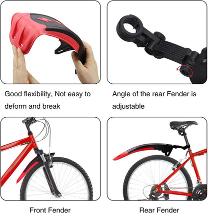 2-Teile Fahrrad Schutzblech Set Volle-Cover Bike Fender Set 24-29 Zoll