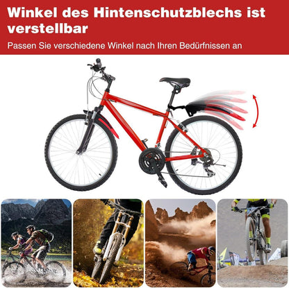 Fahrrad Schutzblech Set Universal Bike Fender 24-29 Zoll Schwarz-Rot