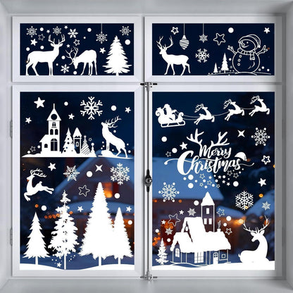 Fensterbilder Weihnachten Weiß – 148 Stück für Winterdeko