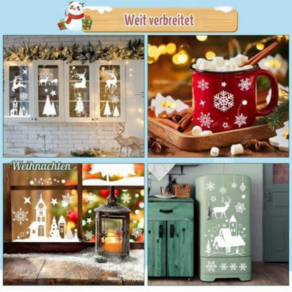 Fensterbilder Weihnachten Weiß – 148 Stück für Winterdeko