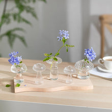 Pilz Vase Glas Klar Blumen Vasen Set Mini Deko Couchtisch