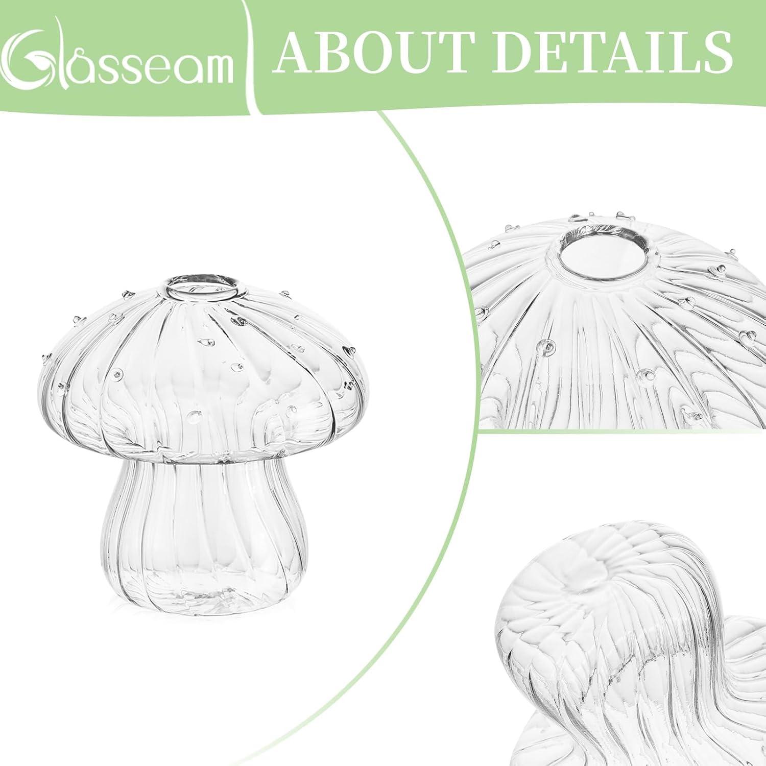 Mini Pilz Vasen Set Glas Klar 10er Blumen Deko Tischdeko