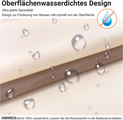 Duschvorhang Beige 150x180cm Streifen Wasserdicht inkl. 12