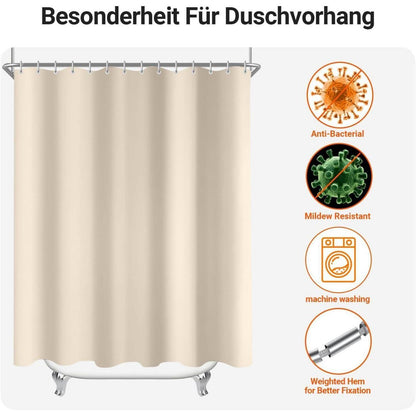 Lerores Duschvorhang 180x170cm Beige wasserabweisend