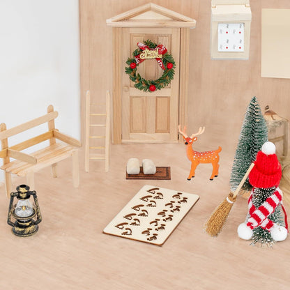 Miniatur Wichteltür Set Weihnachten Deko Nissedor Holz 16 Stück