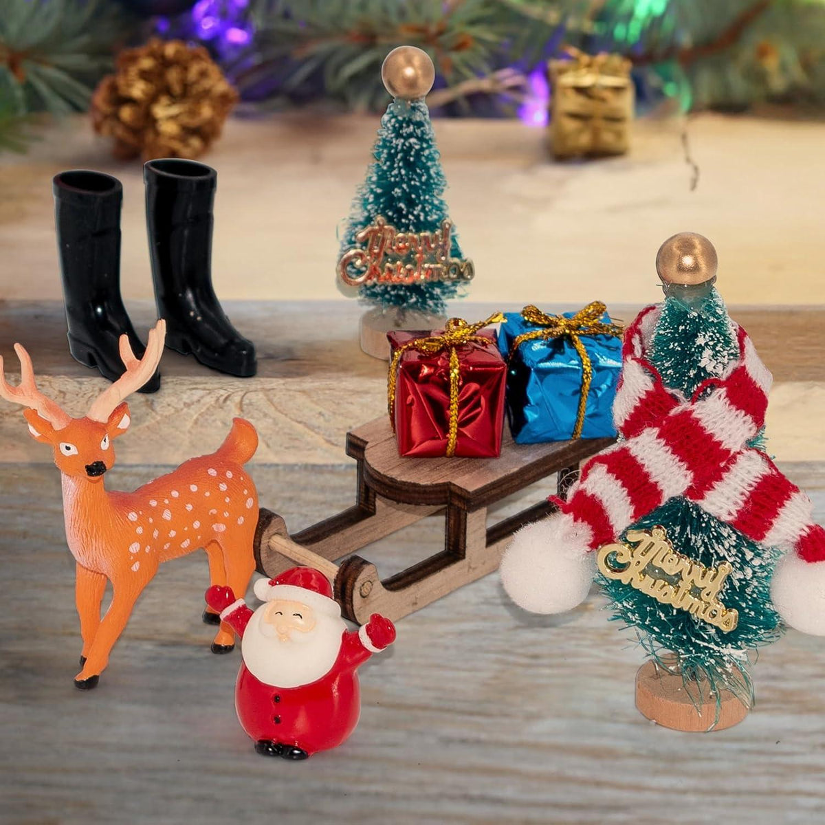 Miniatur Wichteltür Set Weihnachtsdekoration für Kinderzimmer