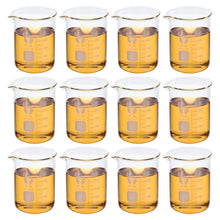 12x 250ml Borosilikat Glasbecher mit Ausgießer & Skala