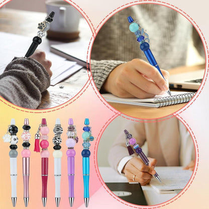 12 DIY Perlenstifte Set Lila - Kugelschreiber Großpackung