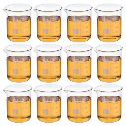 12x 300ml Borosilikat Glasbecher mit Skala & Ausgießer