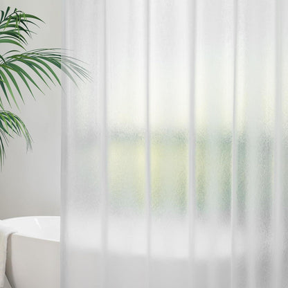 Duschvorhang Weiß Transparent Magnet Gewicht Anti-Schimmel 8 Haken