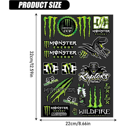 Motorrad Aufkleber Set – Racing & Motocross Design Grün