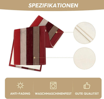 Roter Herbst Tischläufer Holzoptik Deko 40x140 cm Rustikale Küche