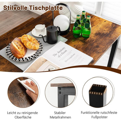 Esstisch Set für 4 Personen | Industriedesign mit 2 Bänken