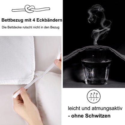 Beqnat Bettwäsche Set 200x200 Weiß Mikrofaser 3-teilig