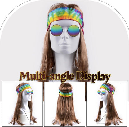 iZoeL Hippie Kostüm Damen Herren Accessoires Set 80er 90er