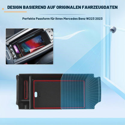 Mittelkonsolen Organizer für Mercedes A, B, GLA, CLA, GLB, EQA, EQB Rot