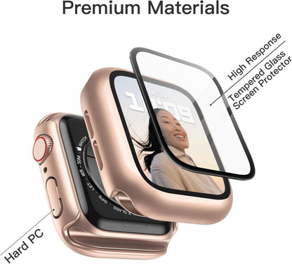 Schutzhülle mit Displayschutz für Apple Watch SE 40mm Gold