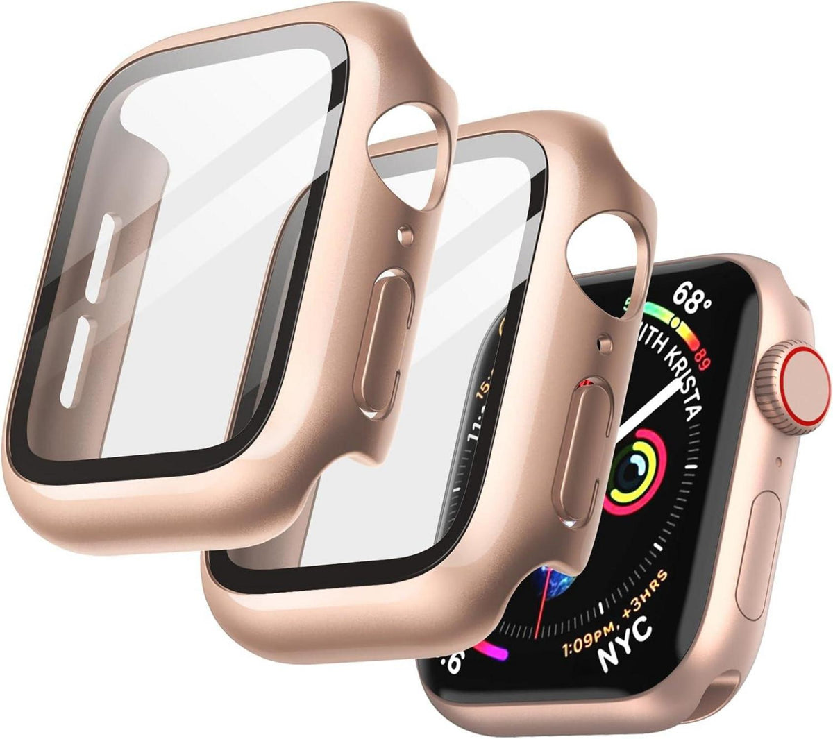 Schutzhülle mit Displayschutz für Apple Watch SE Series 6 5 4 44mm 2er