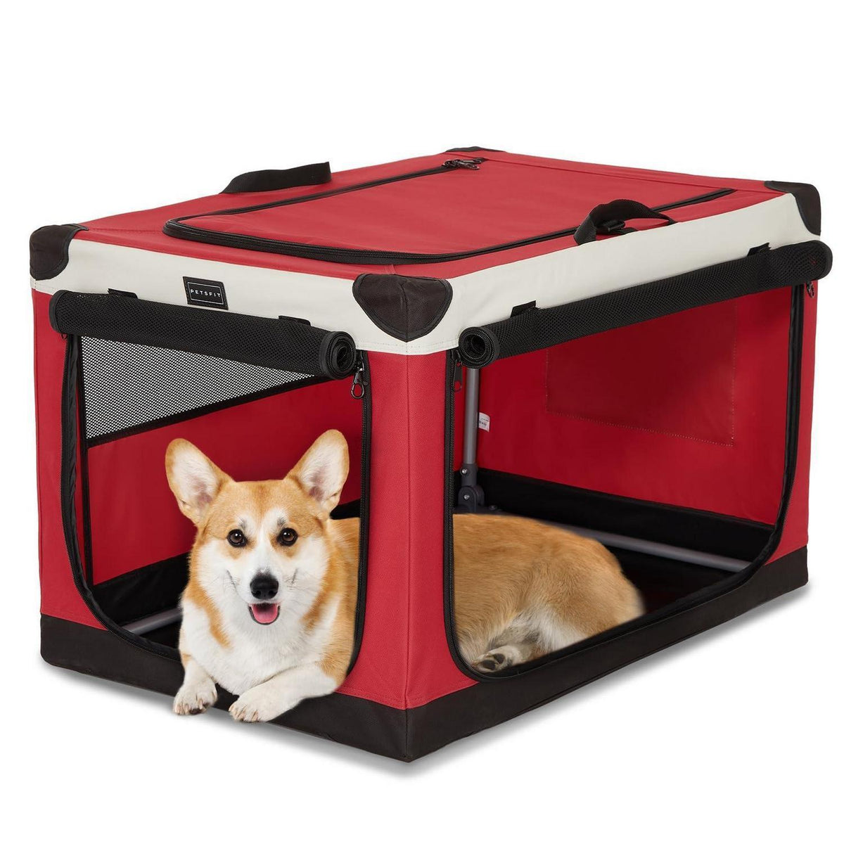 Faltbare Hundebox mit 3 Türen – Komfortabel & Sicher für Reisen