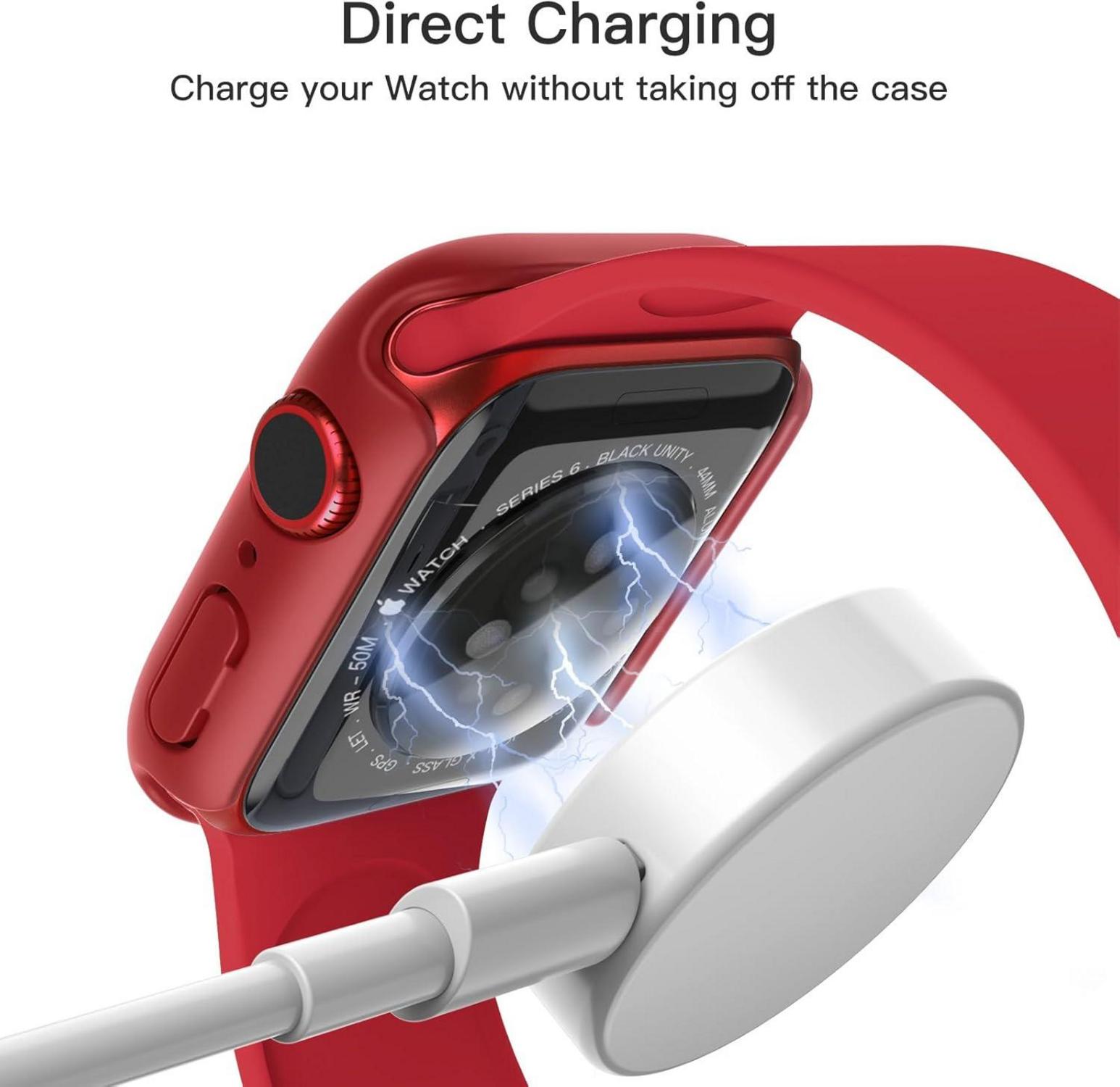 Schutzhülle Displayschutz Apple Watch SE Series 6 5 4 44mm Rot