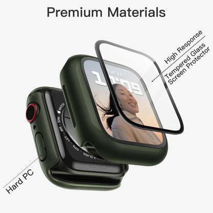 Schutzhülle Displayschutz Apple Watch Series 9 8 7 45mm Grün