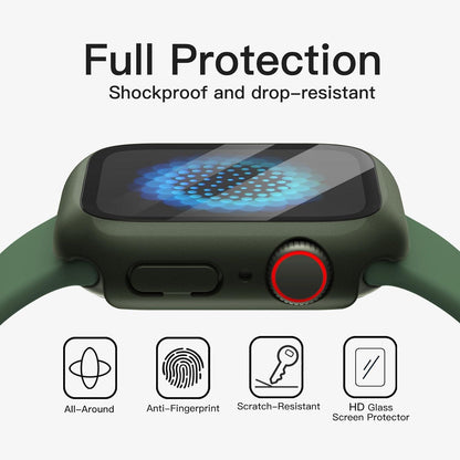 Schutzhülle Displayschutz Apple Watch Series 9 8 7 45mm Gehärtetes Glas Grün