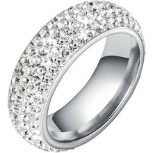 Edelstahl Ring Herren Zirkon Silber 8mm Ehering