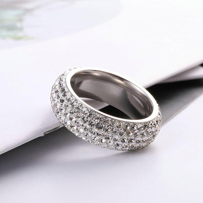 Edelstahl Ring Herren Zirkon Silber 8mm Ehering