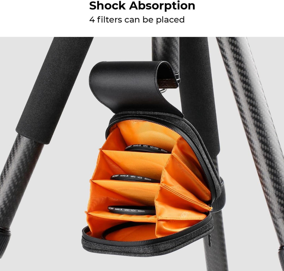 K&F Concept 4 Stück Filter-Taschen bis 95 mm Objektivfilter Organizer